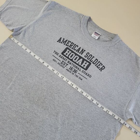 Gildan Activewear Men's Gray Crewneck Army National Guard Graphic T-Shirt - Picture 3 of 11